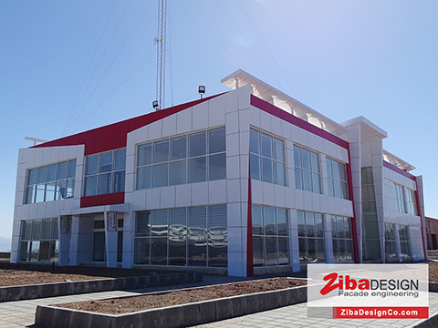 نمای کرتین وال کارخانه مزمز