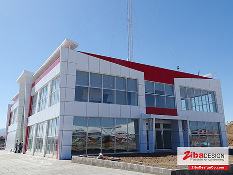 کرتین وال نمای پروژه کارخانه مزمز