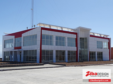 کرتین وال نمای کارخانه مزمز